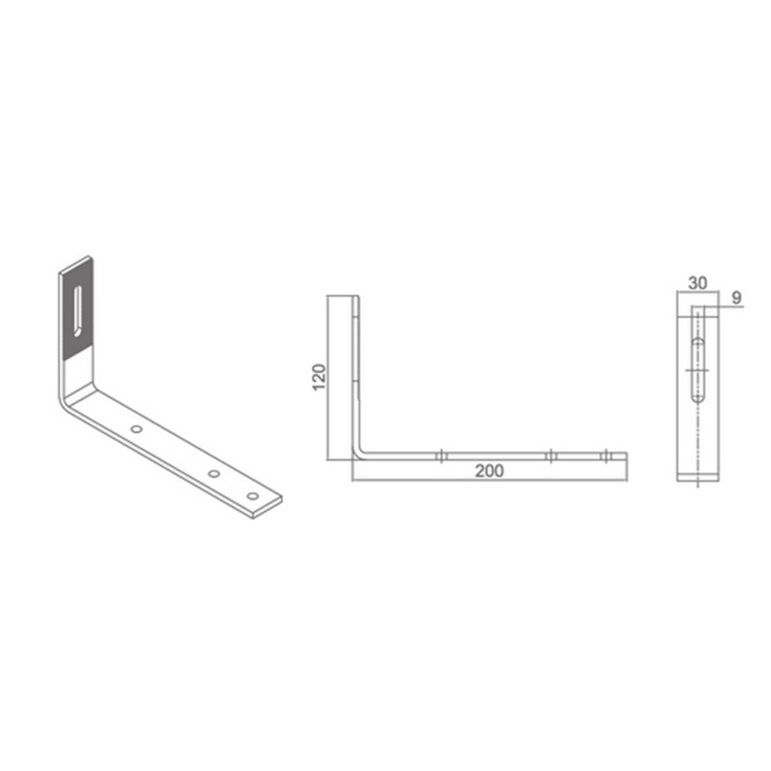 Fix rögzítő kampó 200 x 120 mm bitumenes zsindelyhez, A2 rozsdamentes acél
