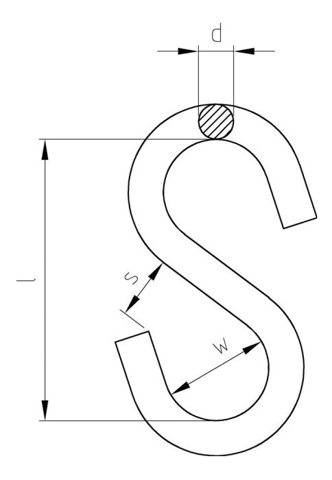Carlig tip S simetric - 4 mm - 20 buc. - Admira Distribution