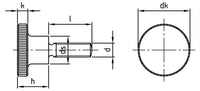 DIN 464 - Recézett fejű állítócsavar, teljes menet, magas forma - M4 x 8 mm - 50 db