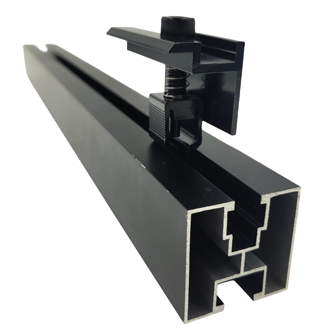 Eloxált alumínium gyors végbilincs kattanással H profilhoz 40x40mm, napelemek rögzítése 30-40mm