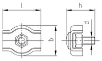Clema dubla pentru strangere cablu metalic - 8 mm - 10 buc. - Admira Distribution