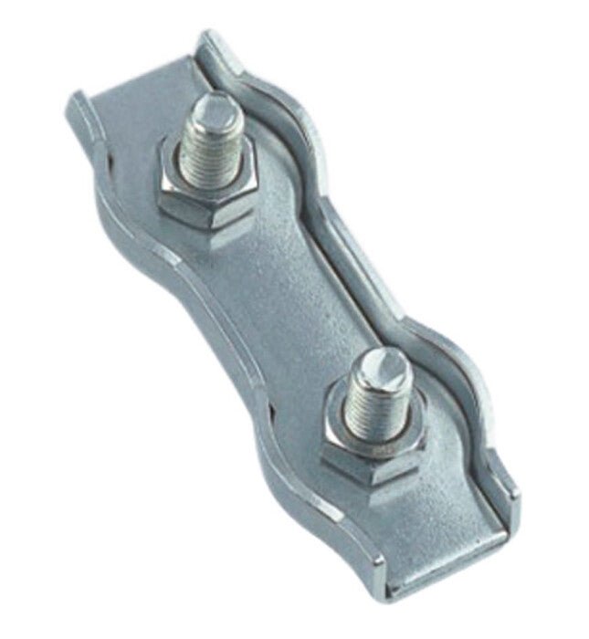 Clema dubla pentru strangere cablu metalic - 8 mm - 5 buc. - Admira Distribution
