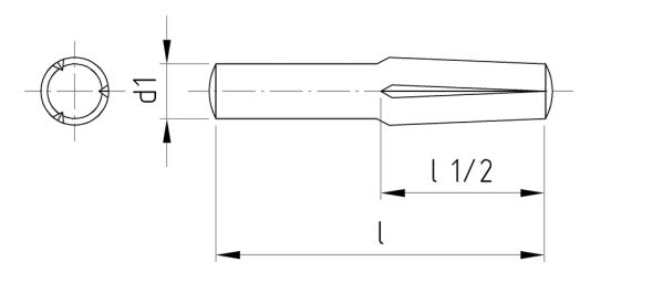 DIN 1474 - Hornyolt szeg, félig bordázott, hengeres - 4 x 8 mm - 200 db.