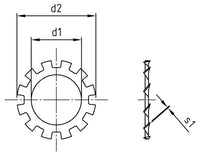 DIN 6797 - Hullámos alátét, külső fogazású, A típusú - 19,0 mm - 200 db