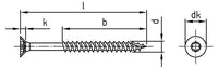 Faforgó OSB csavar önmetsző süllyesztett fejjel, részmenetes, négyzet alakú Quadra-Speed - 5,0 x 40/24 TX 25 - 200 db.