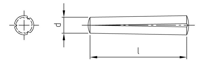 DIN 1471 - Stift cilindric cu nervura conica completa - 6 x 45 mm - 100 buc. - Admira Distribution