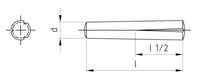 DIN 1472 - Stift cilindric cu nervura conica partiala - 10 x 55 mm - 25 buc. - Admira Distribution