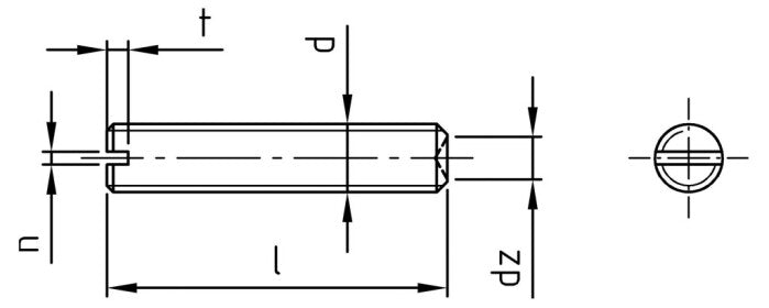 DIN 438 - Stift filetat cu crestatura varf concav - M 4 x 16 mm - 200 buc. - Admira Distribution