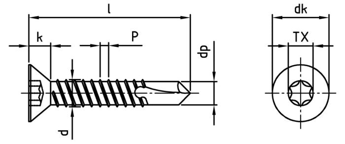 DIN 7504 - Surub autoforant cap inecat tip O - 6,3 x 45 mm - 200 buc. - Admira Distribution