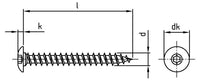 Zsanércsavar, lapos fejjel, torx - 7 x 40 TX 30 - 200 db.