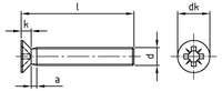 DIN 965 – Keresztfejes süllyesztett csavar – M4 x 45 mm – 500 db.