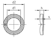 Hullámos, fogazott biztonsági alátét bevágással - M24 - 50 db