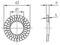M - M20 bordás, rugós alátét, Z típus - 100 db