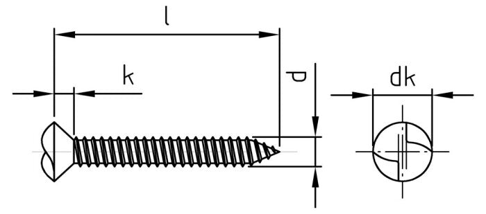 Surub siguranta cap inecat cu filetare unidirectionala - C 4,8 x 32 mm - 100 buc.