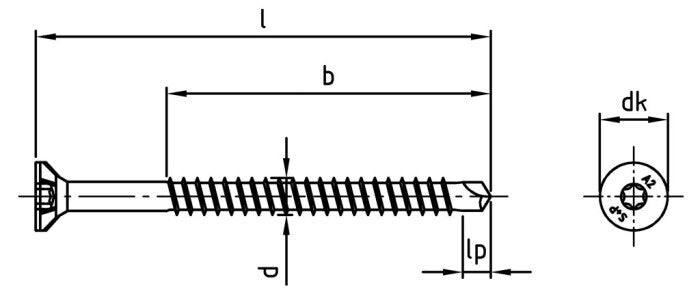 Faforgó OSB önfúró süllyesztett fejű Super-Drill csavar - 4,0 x 70/50 TX 20 - 200 db.