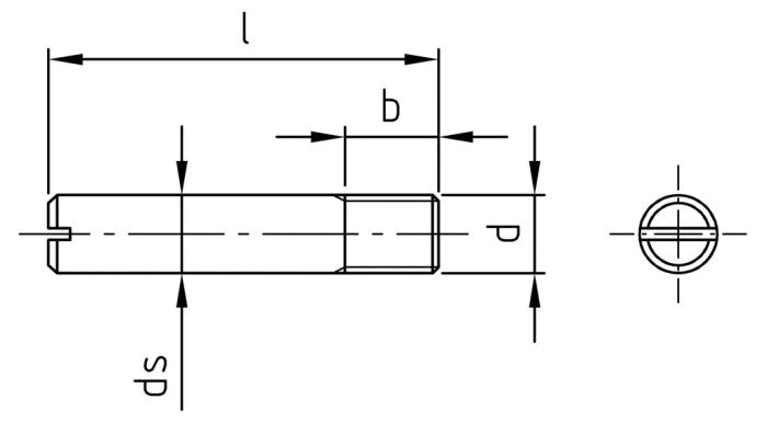 DIN 427 - Stift cap crestat cu filet scurt - M5 x 40 mm - 200 buc.