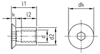 Süllyesztettfejű, hatlapbelső hornyú hengeres anya - M10 x 20 mm - 50 db.
