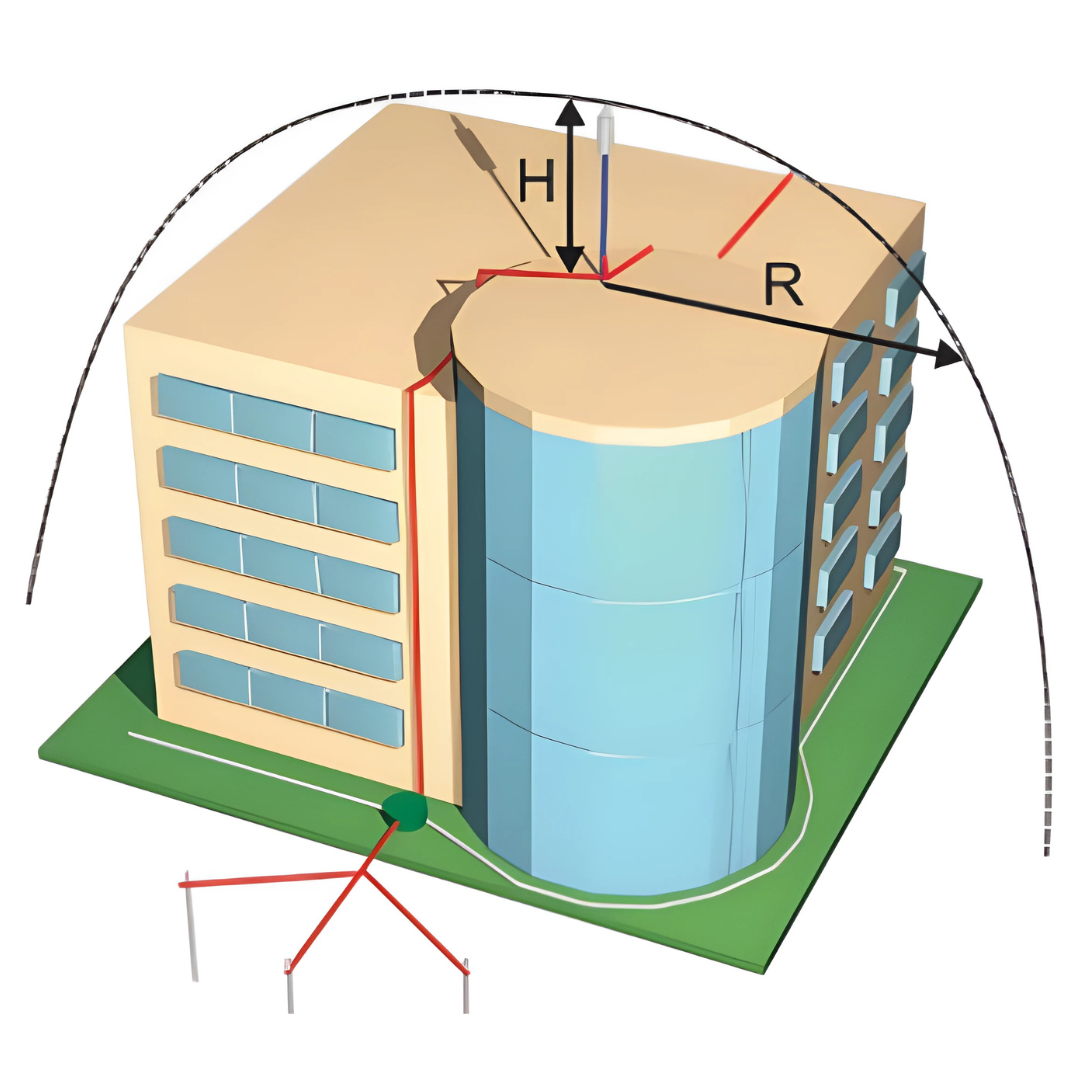 PDA Omega-X villámhárító, rozsdamentes acél gyújtószerkezettel, 25 / 35 / 45 / 60 µs