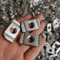 100x Piulita dreptunghiulara din otel zincat pentru profil aluminiu 41x41 sau 41x21