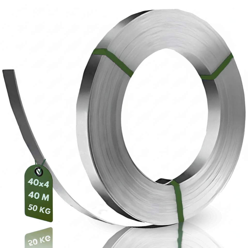 Platbanda zincata 40 x 4 mm, rola 50 kg / 40 m