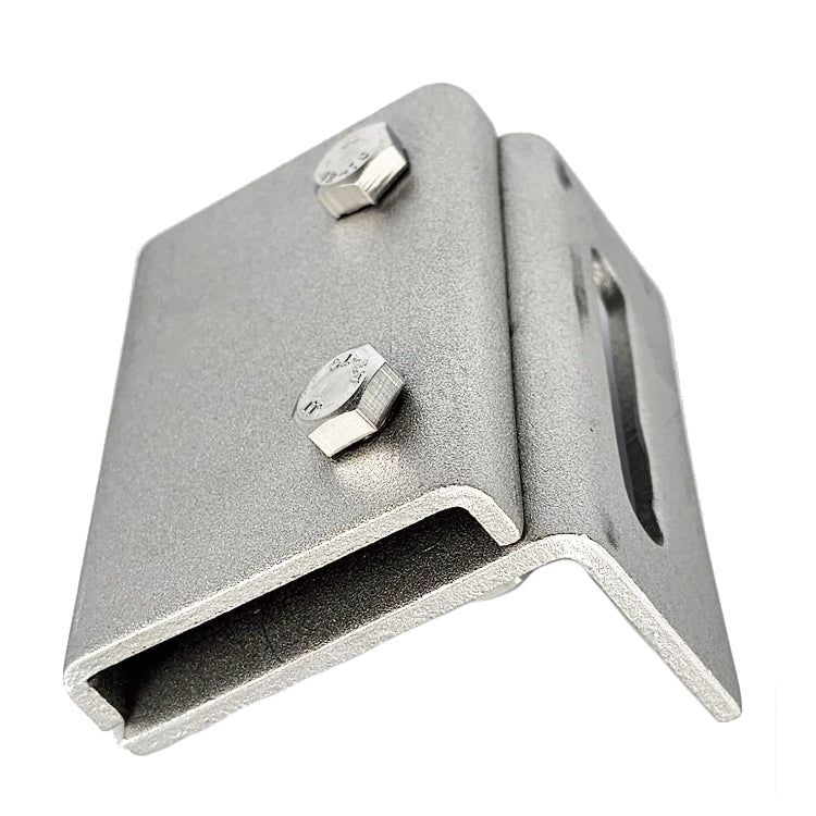 Fotovoltaikus panelek tartókonzolja 90x65x45mm, lemezfedélre, rozsdamentes acél