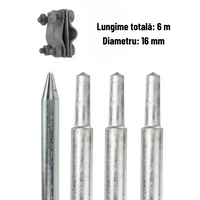 Földelő cövek elektróda készlet 16x1500 mm + szalagkábel csatlakozó