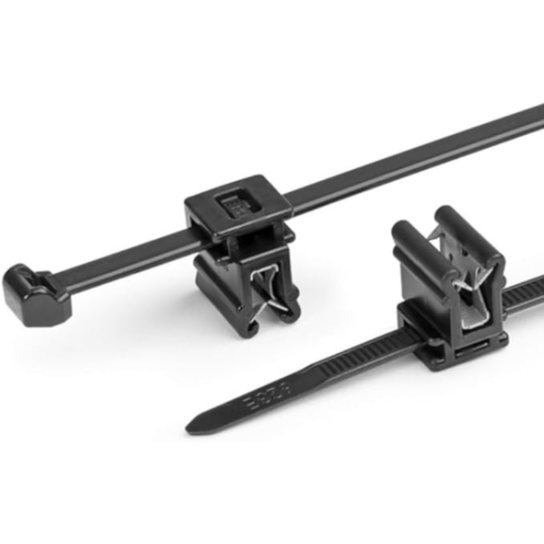100 darab műanyag kábelkötegelő / gyorskötöző / kötegelő bilincs napelempanel rögzítő klipsszel, 200x4,6mm