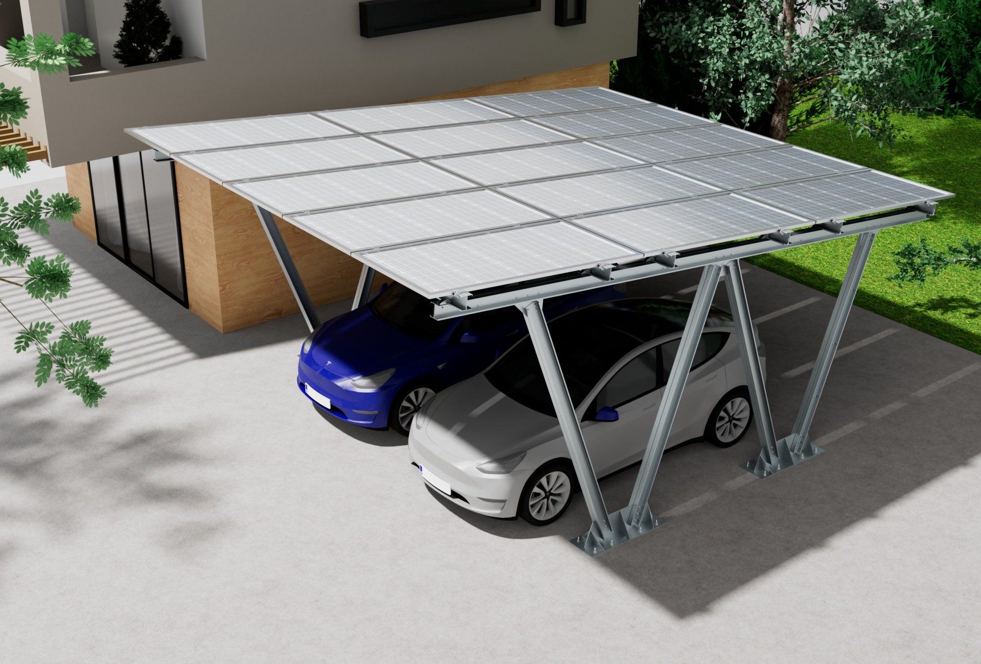 Carport Fotovoltaic 2 locuri ca. 7.5 kWp