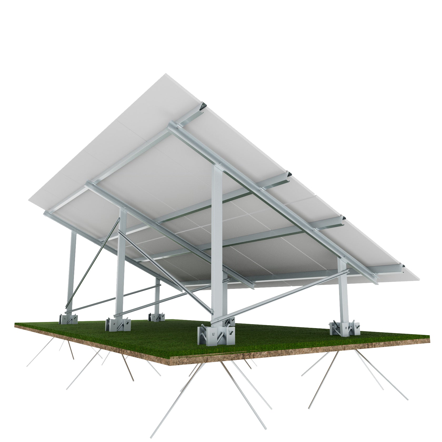Structură Panouri Fotovoltaice Sol 10 Panouri - Model X 25° S350GD+Z275