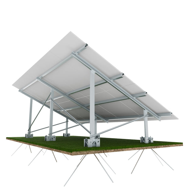 Napelemes panel tartószerkezet talajra 10 panelhez - X modell 25° S350GD+Z275