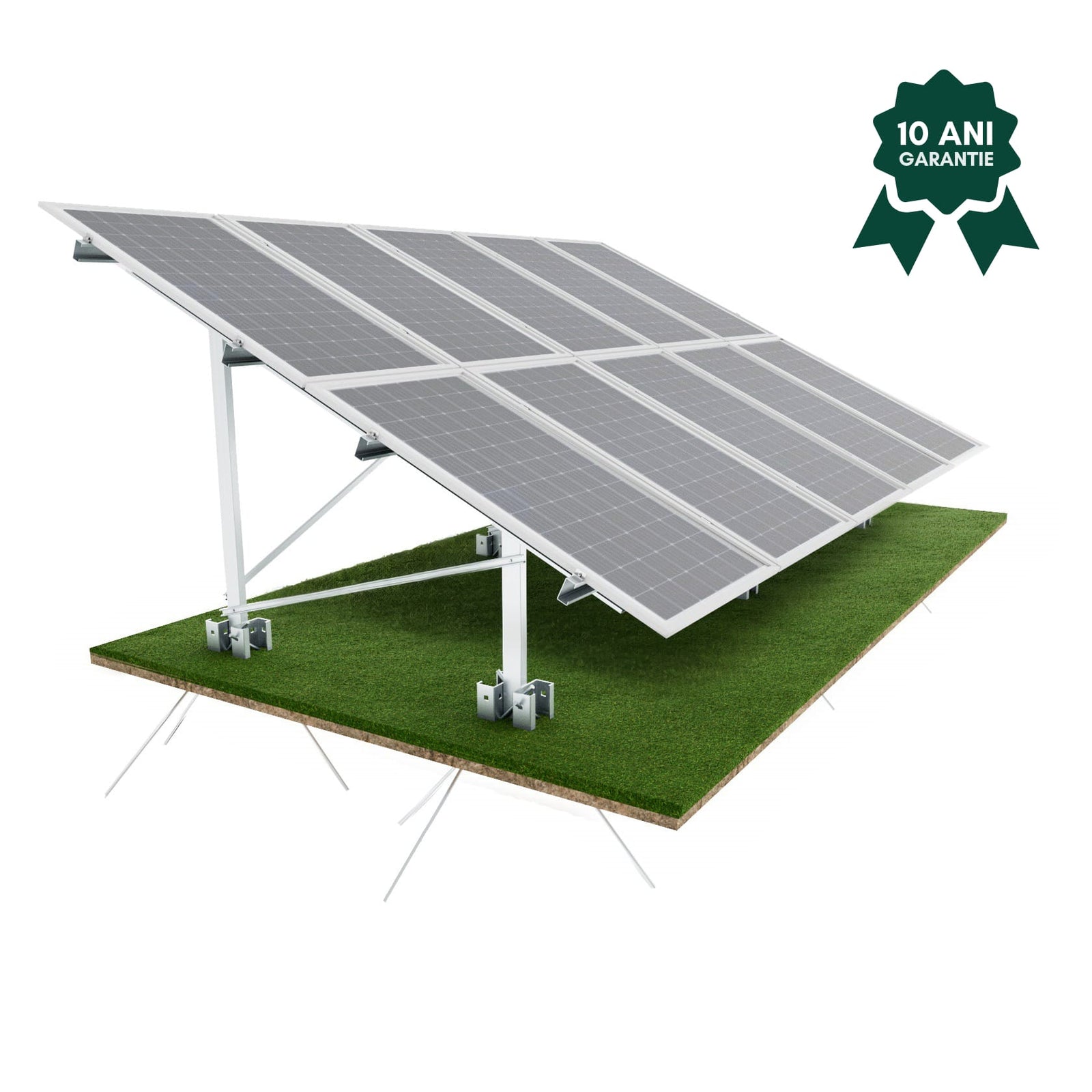 Napelemes panel tartószerkezet talajra 10 panelhez - X modell 25° S350GD+Z275