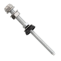 Horgonycsavar, menetes szár, M8x150mm, kettős menettel acél tartószerkezetekhez