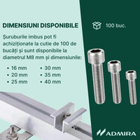 Surub cap cilindric imbus M8 M10 M12 DIN 912 ISO 4762