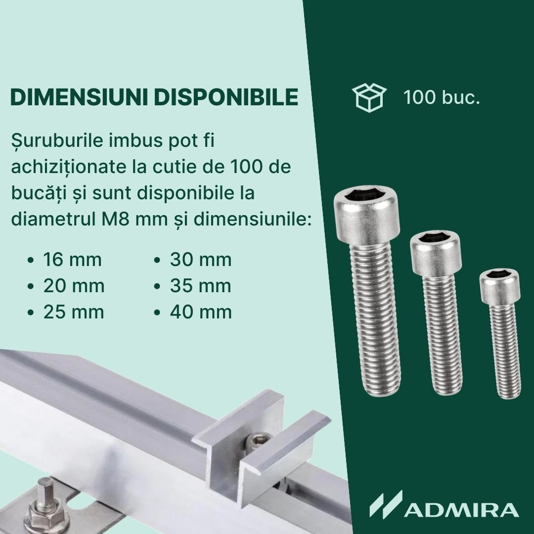 Surub cap cilindric imbus M8 M10 M12 DIN 912 ISO 4762