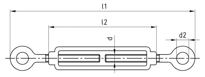 Surub de intindere cabluri / franghie ochi - ochi - M 4 mm - Admira Distribution